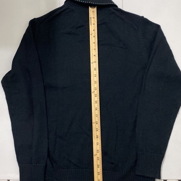 Tulliano black wool blend knit collared sweater. Long sleeves. Size Large. - Picture 6 of 7